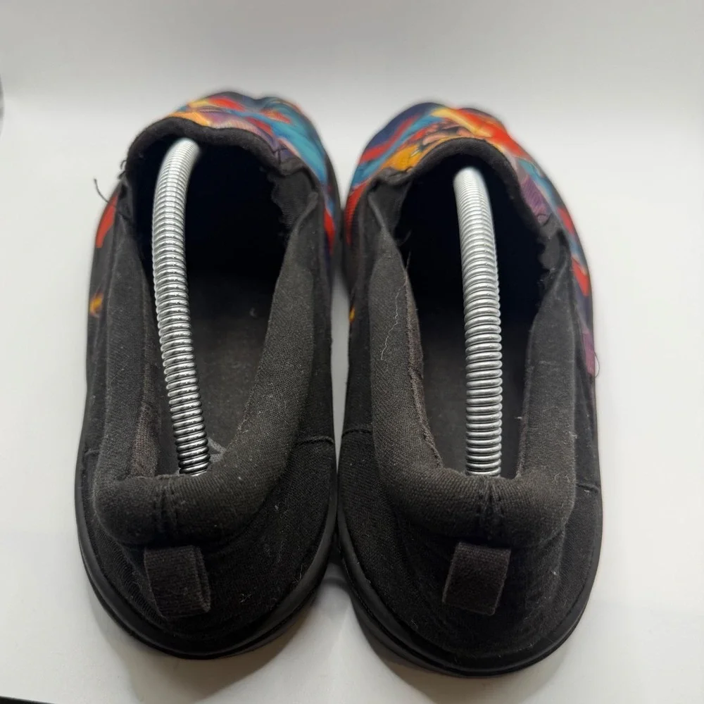 DC Comics Superman Mens Slip On Sneakers Black Canvas Graphic Loafers Sz Mens 11